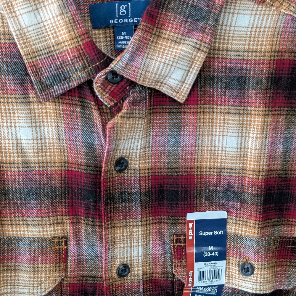 CODY Flannel Plaid Shirt Hand Crafted New Medium - Picture 8 of 9